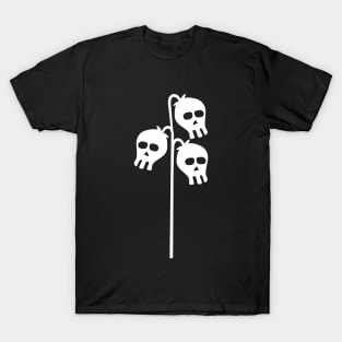 White Skull Bell Flowers T-Shirt